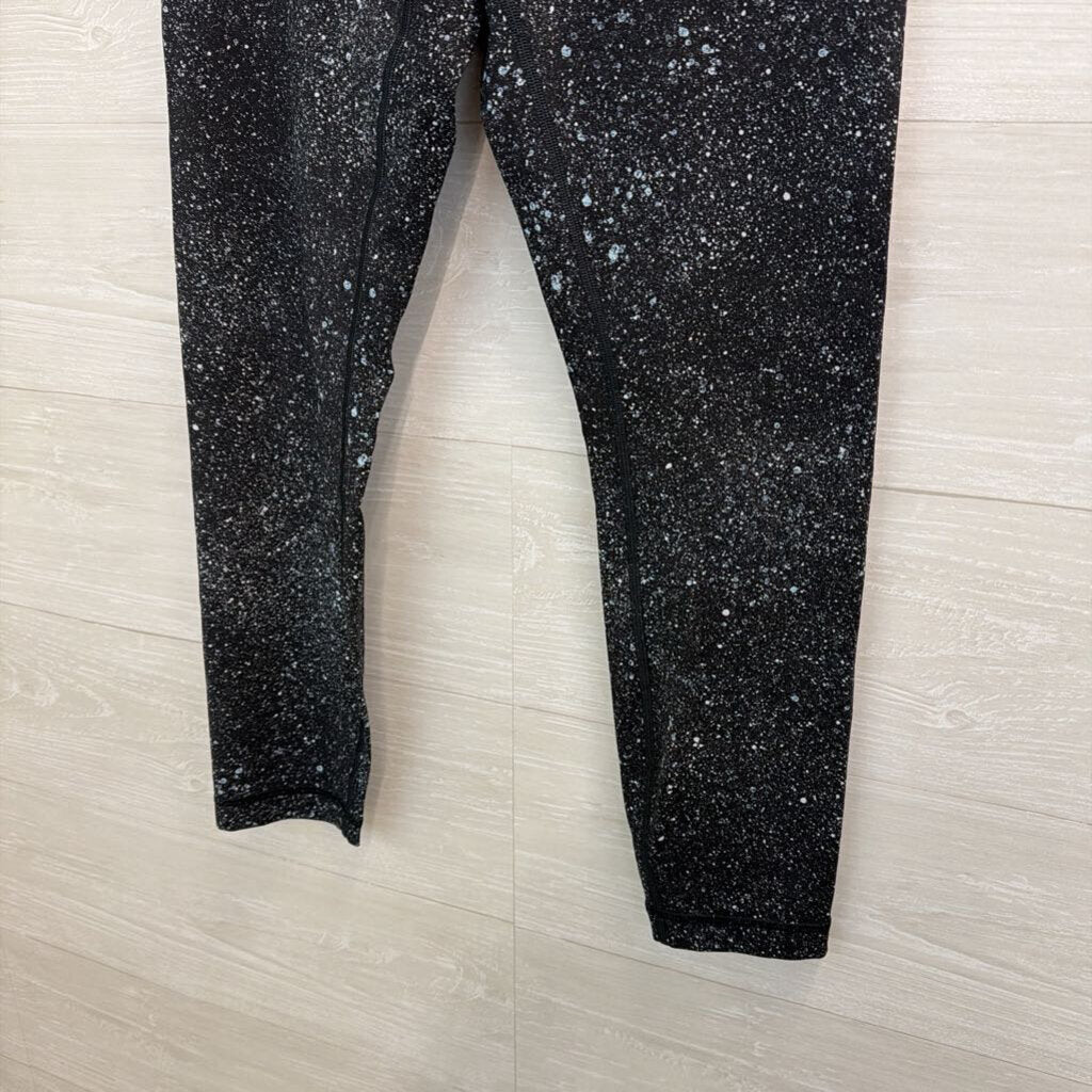 Lululemon Black/ White Speckled Print Leggings 8