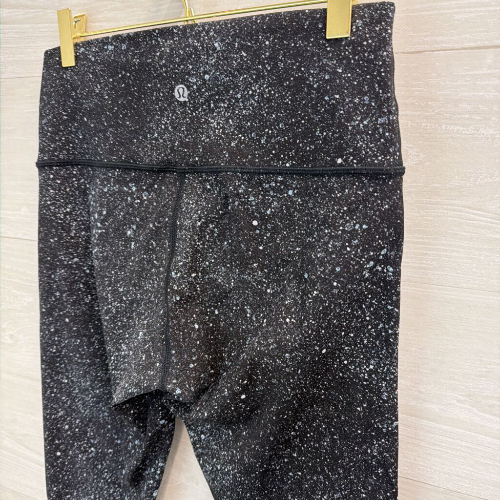 Lululemon Black/ White Speckled Print Leggings 8