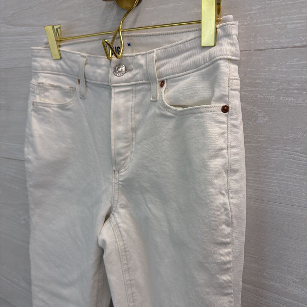 Paige White Colette Crop Flare Jeans 25