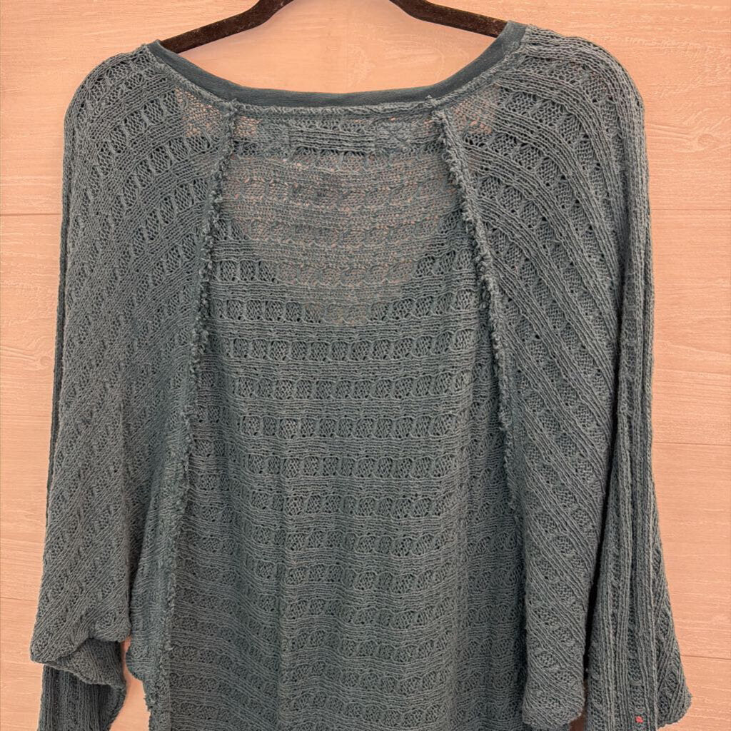 We The Free Teal Knit Slouchy Long Sleeve Sweater Small