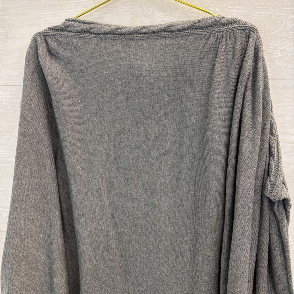Kye Mi Grey Cable Knit Detail Slouchy Top Small