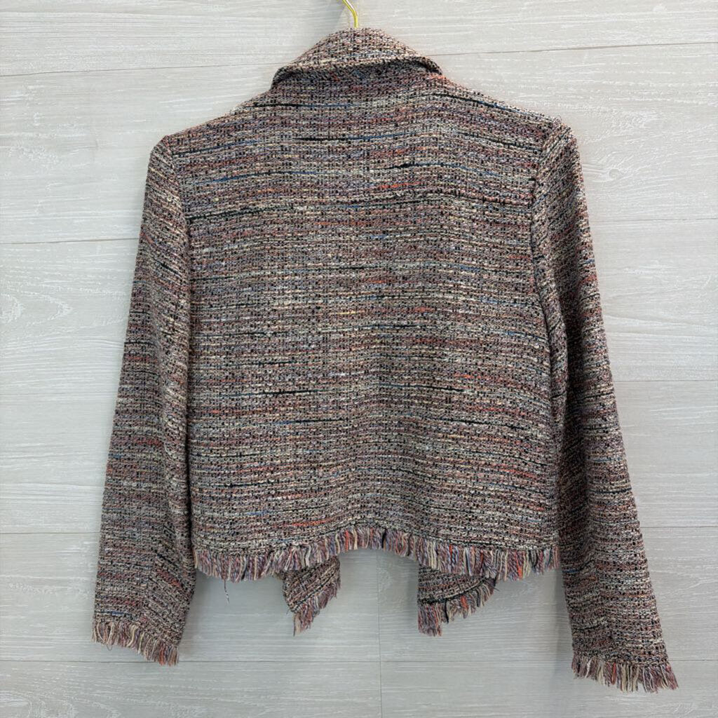 Cupcakes and Cashmere White/ Multi Tweed Moto Jacket Small