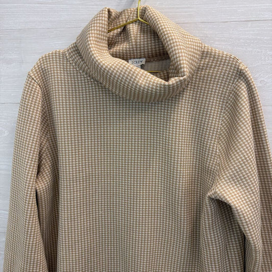 J Crew Brown/ White Houndstooth Turtleneck Sweater XXL