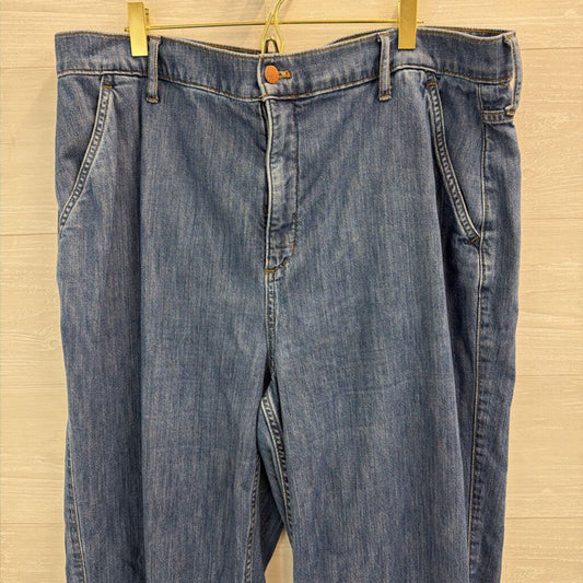 J Crew Medium Wash Wide Leg Jeans 34 Tall
