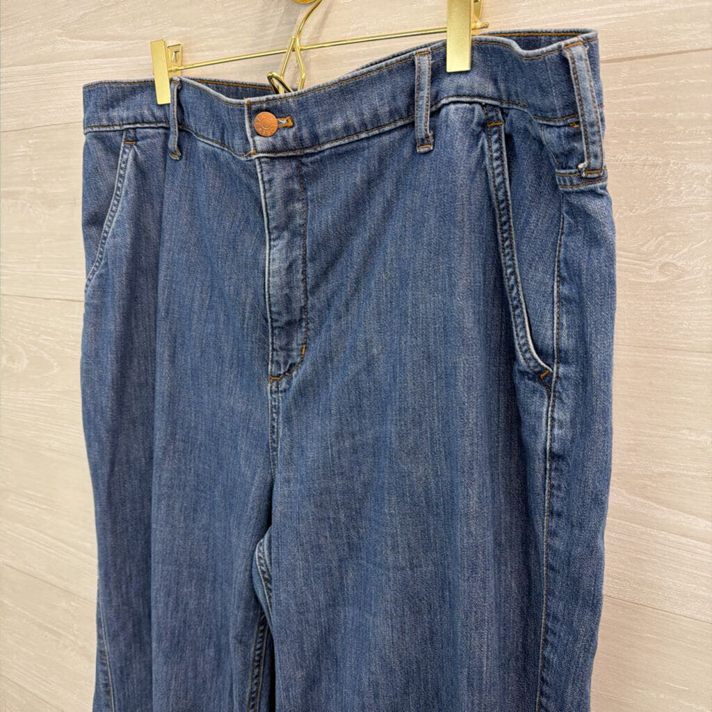 J Crew Medium Wash Wide Leg Jeans 34 Tall