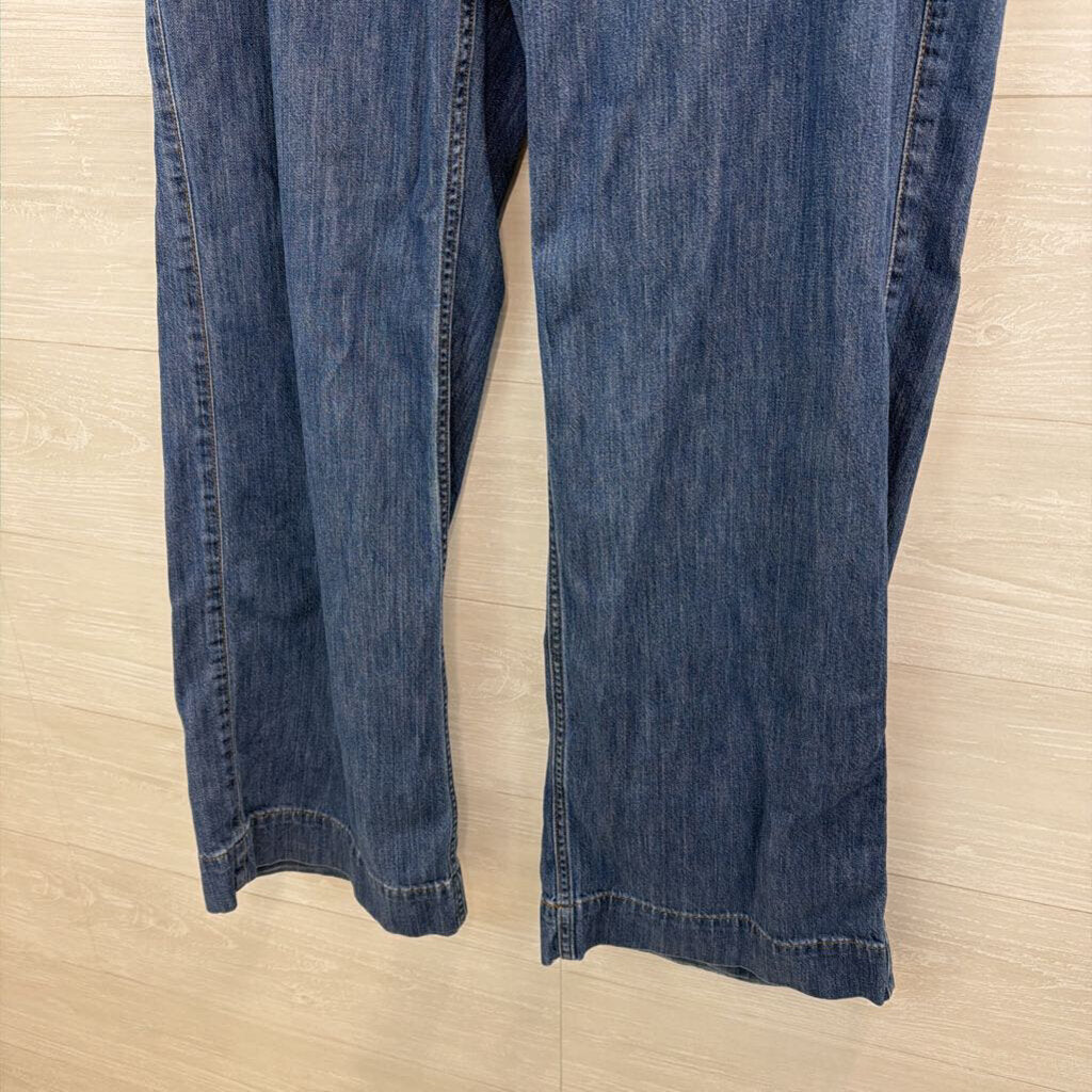 J Crew Medium Wash Wide Leg Jeans 34 Tall