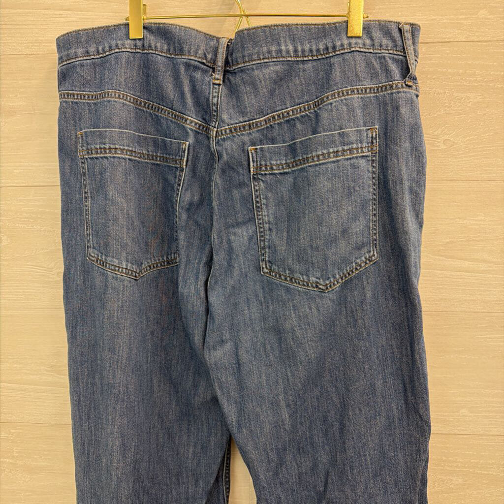 J Crew Medium Wash Wide Leg Jeans 34 Tall