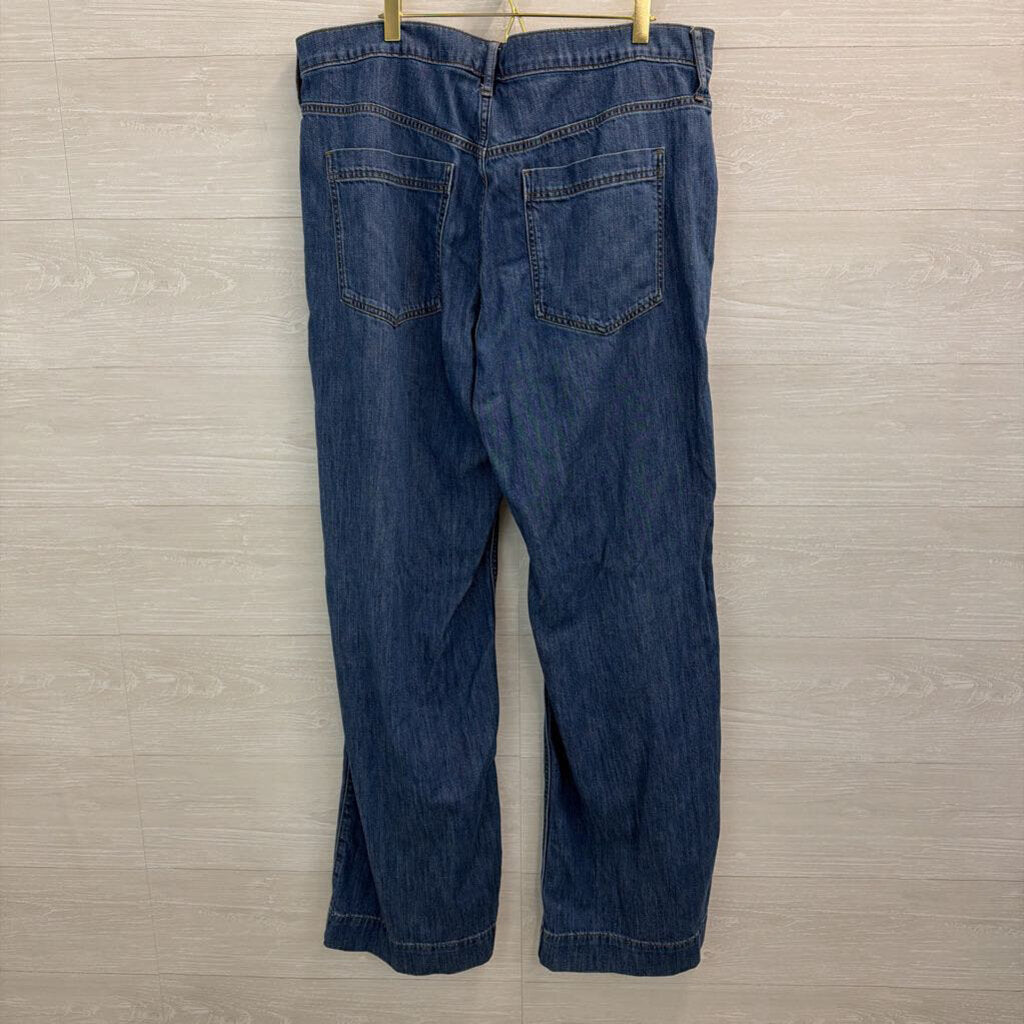 J Crew Medium Wash Wide Leg Jeans 34 Tall