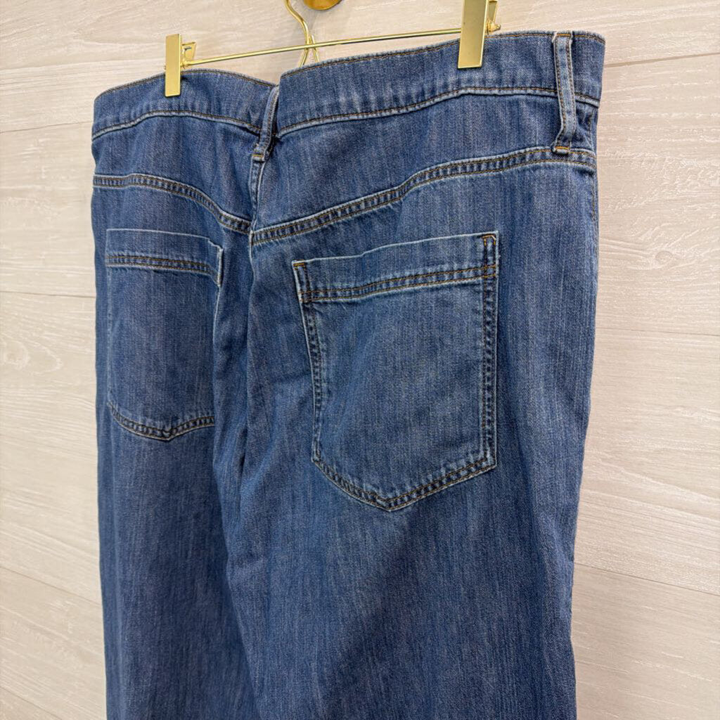 J Crew Medium Wash Wide Leg Jeans 34 Tall