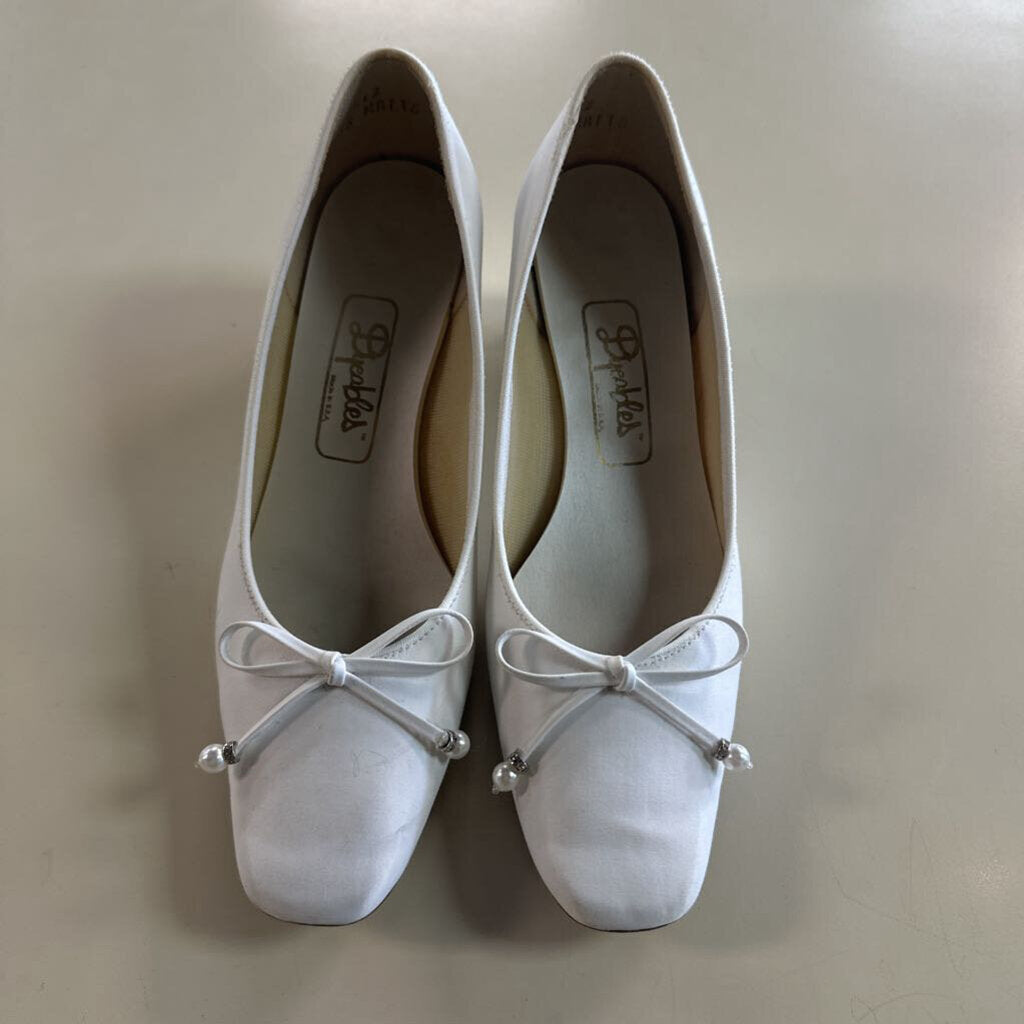 Vintage Dyeables White Bow Detail Heels 7