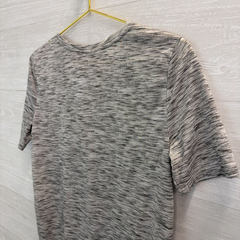 Loft Grey Embellished Short Sleeve Top Small