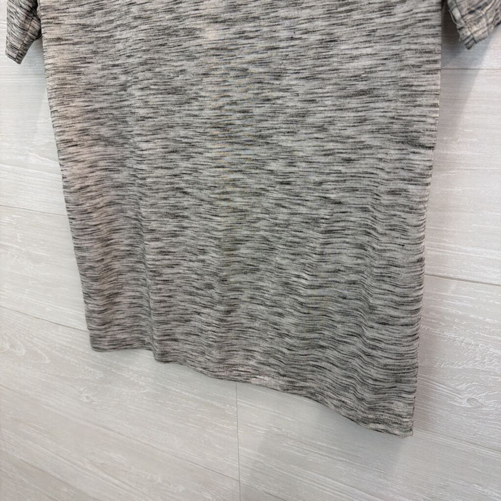 Loft Grey Embellished Short Sleeve Top Small