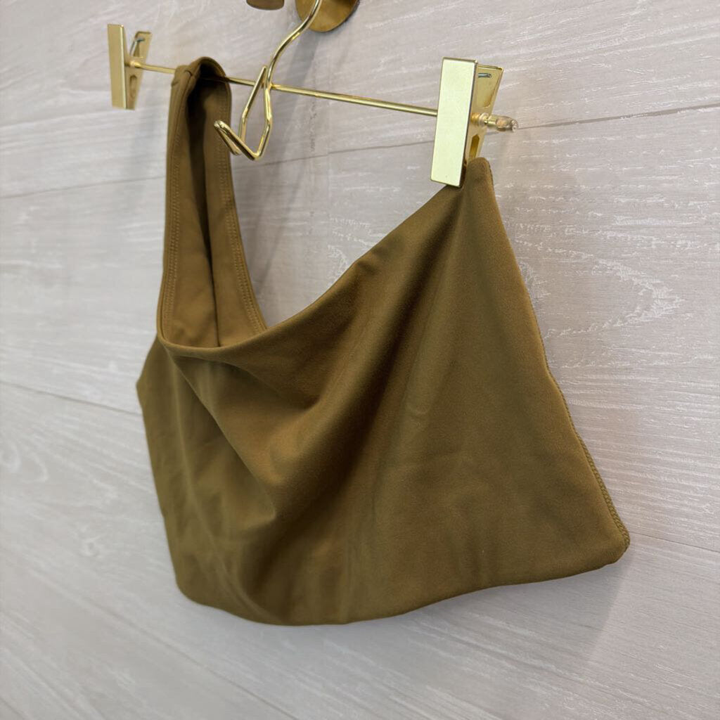 Girlfriend Collective Green One Shoulder Sports Bra Medium