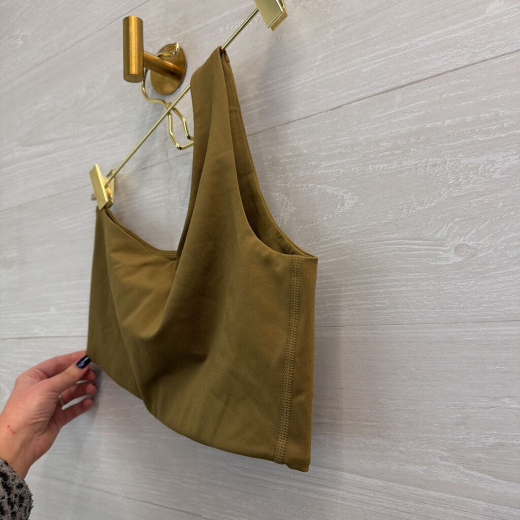 Girlfriend Collective Green One Shoulder Sports Bra Medium