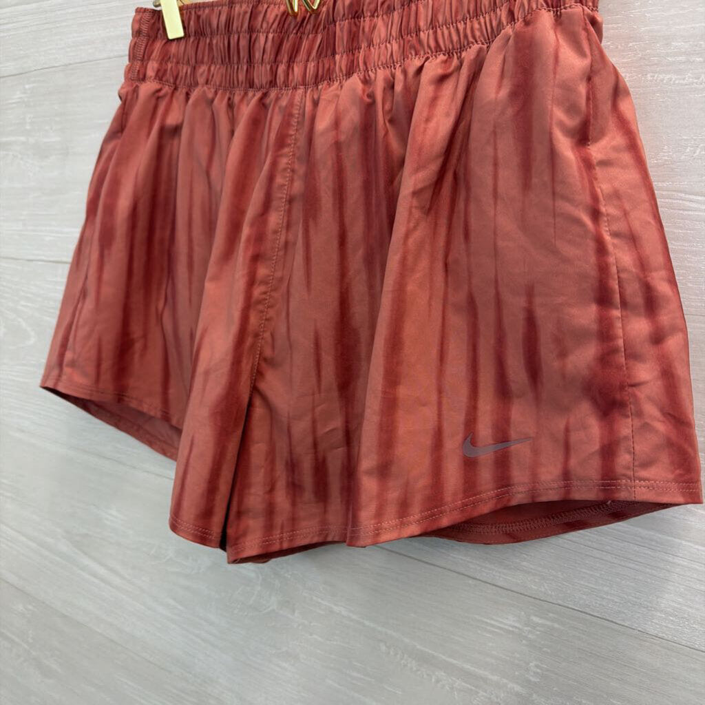 Nike Orange Print Athletic Shorts Medium