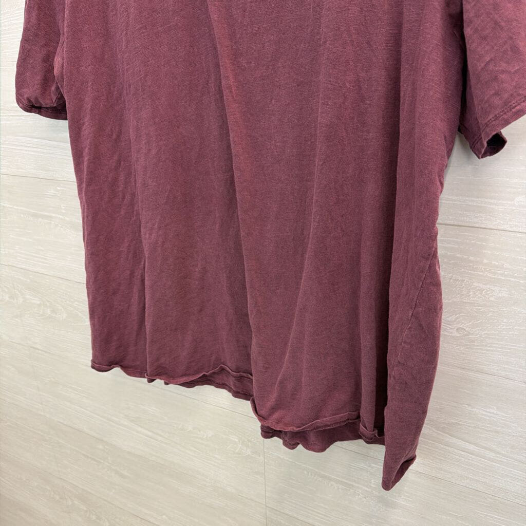 Lane Bryant Purple Lace Shoulder Short Sleeve Top 26/28