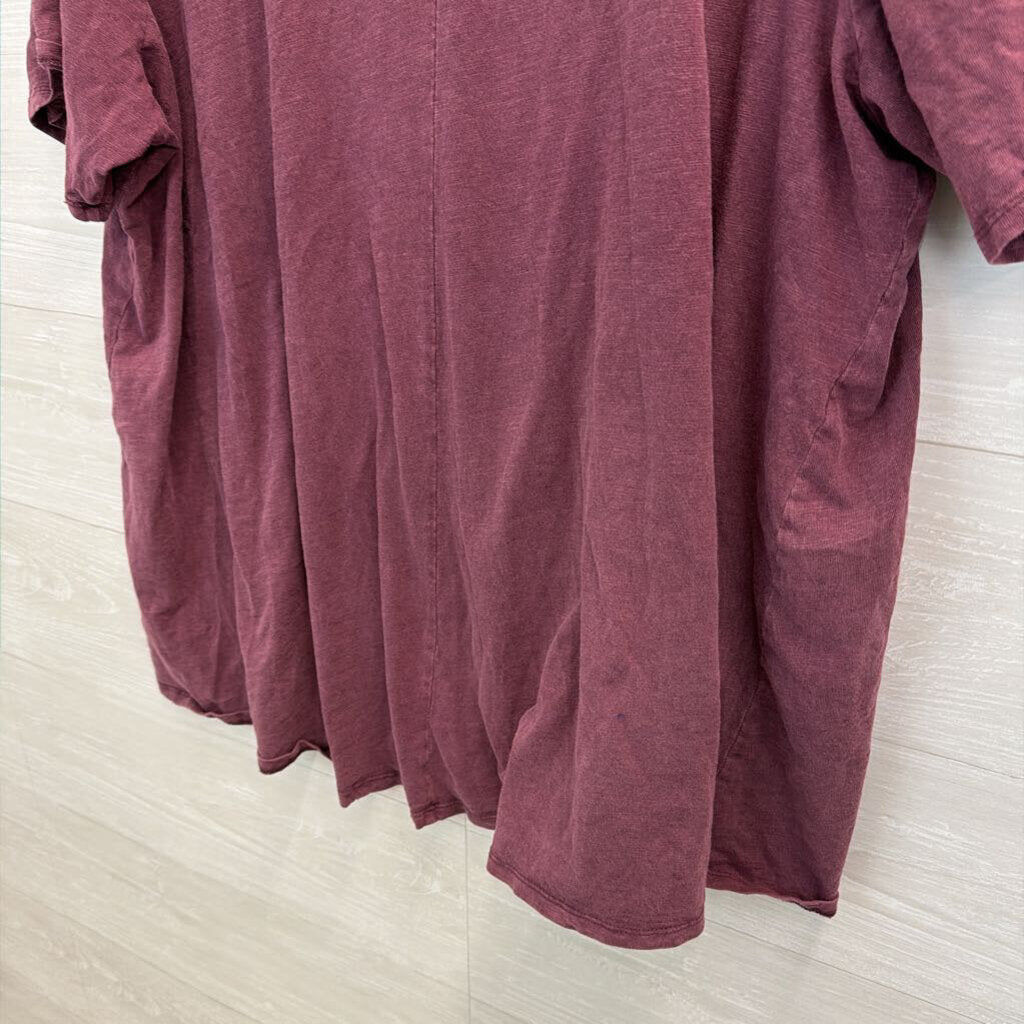 Lane Bryant Purple Lace Shoulder Short Sleeve Top 26/28