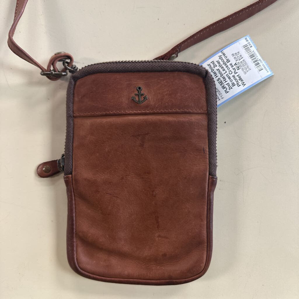 Harbour 2nd Brown Leather Phone Crossbody Wallet Purse