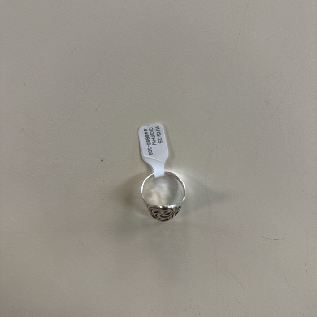 Sterling Silver Swirl Detail Statement Ring Size 9.5
