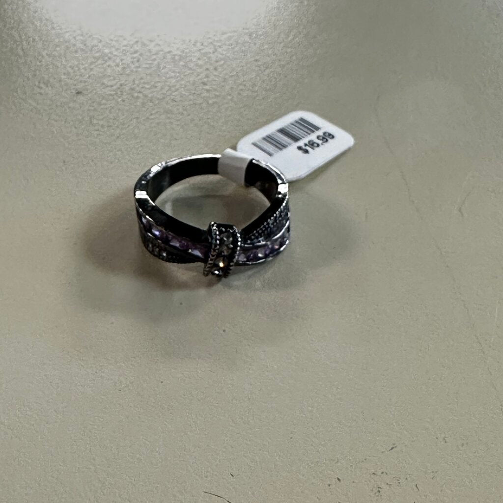 Graphite/ Purple Stone Ring Size 9