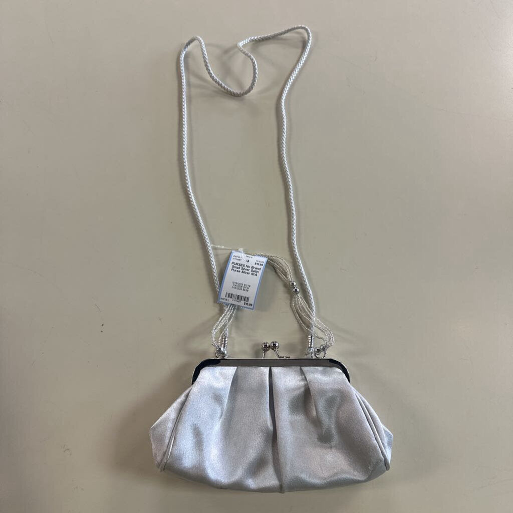 Small Silver Satin Purse