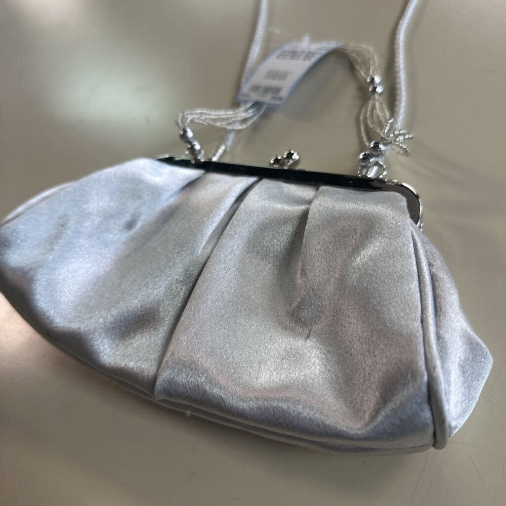 Small Silver Satin Purse