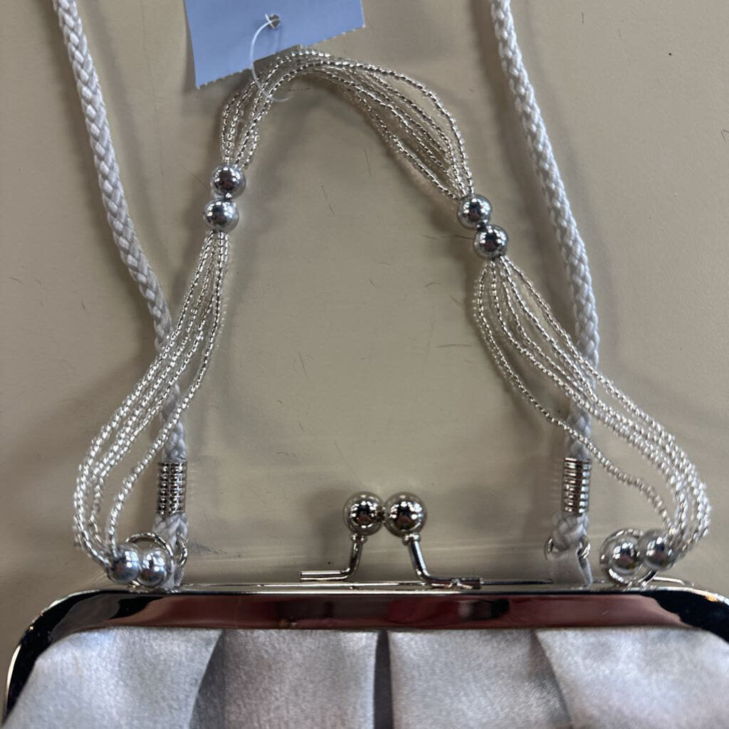 Small Silver Satin Purse