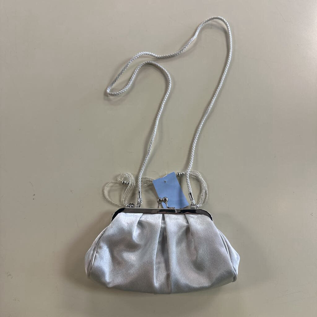 Small Silver Satin Purse