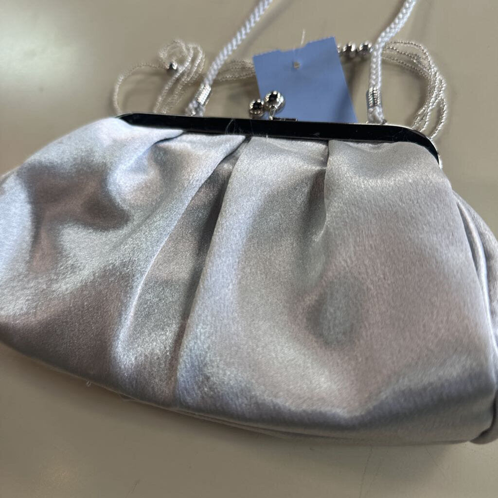 Small Silver Satin Purse