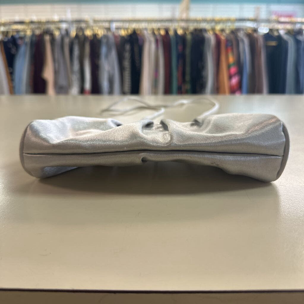 Small Silver Satin Purse