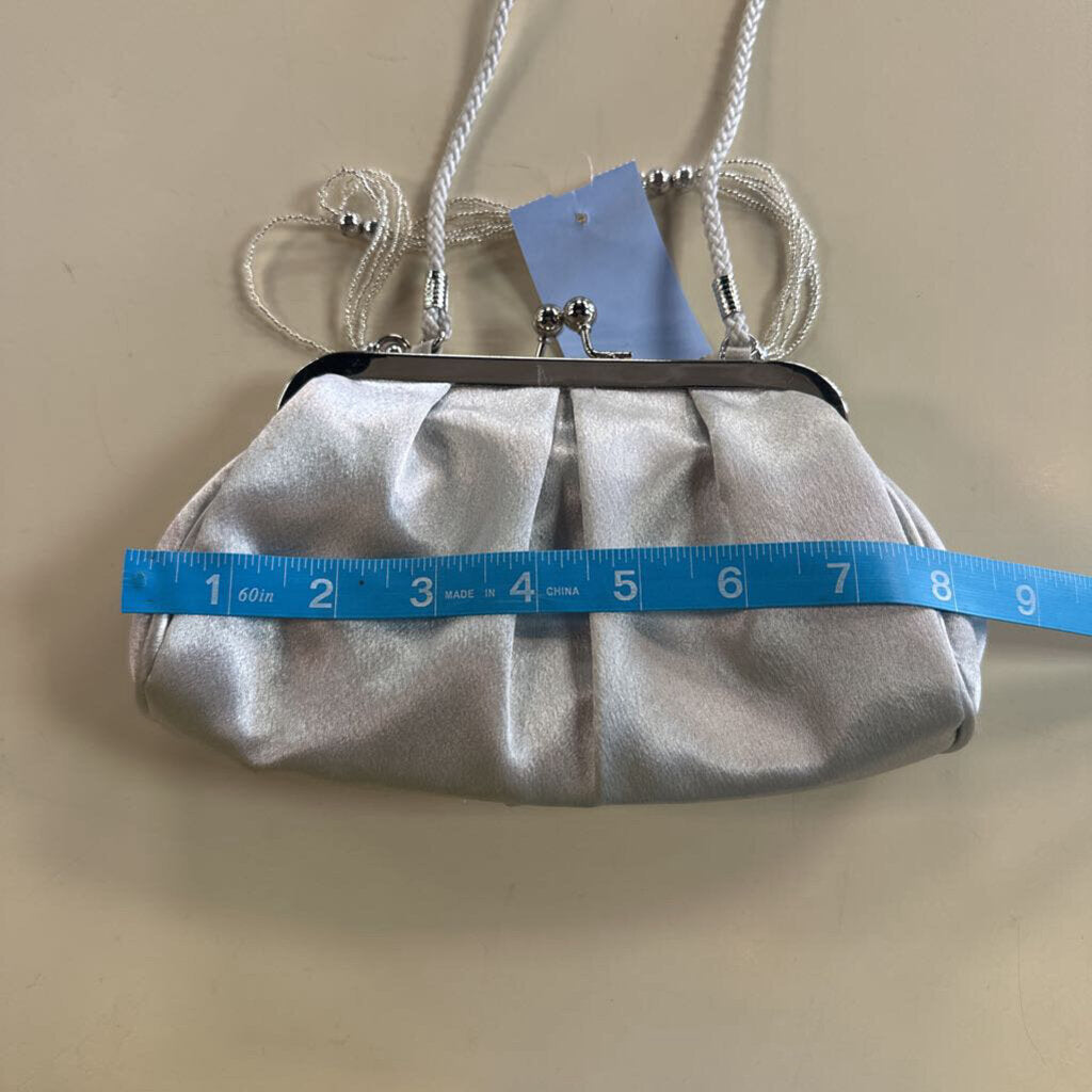 Small Silver Satin Purse