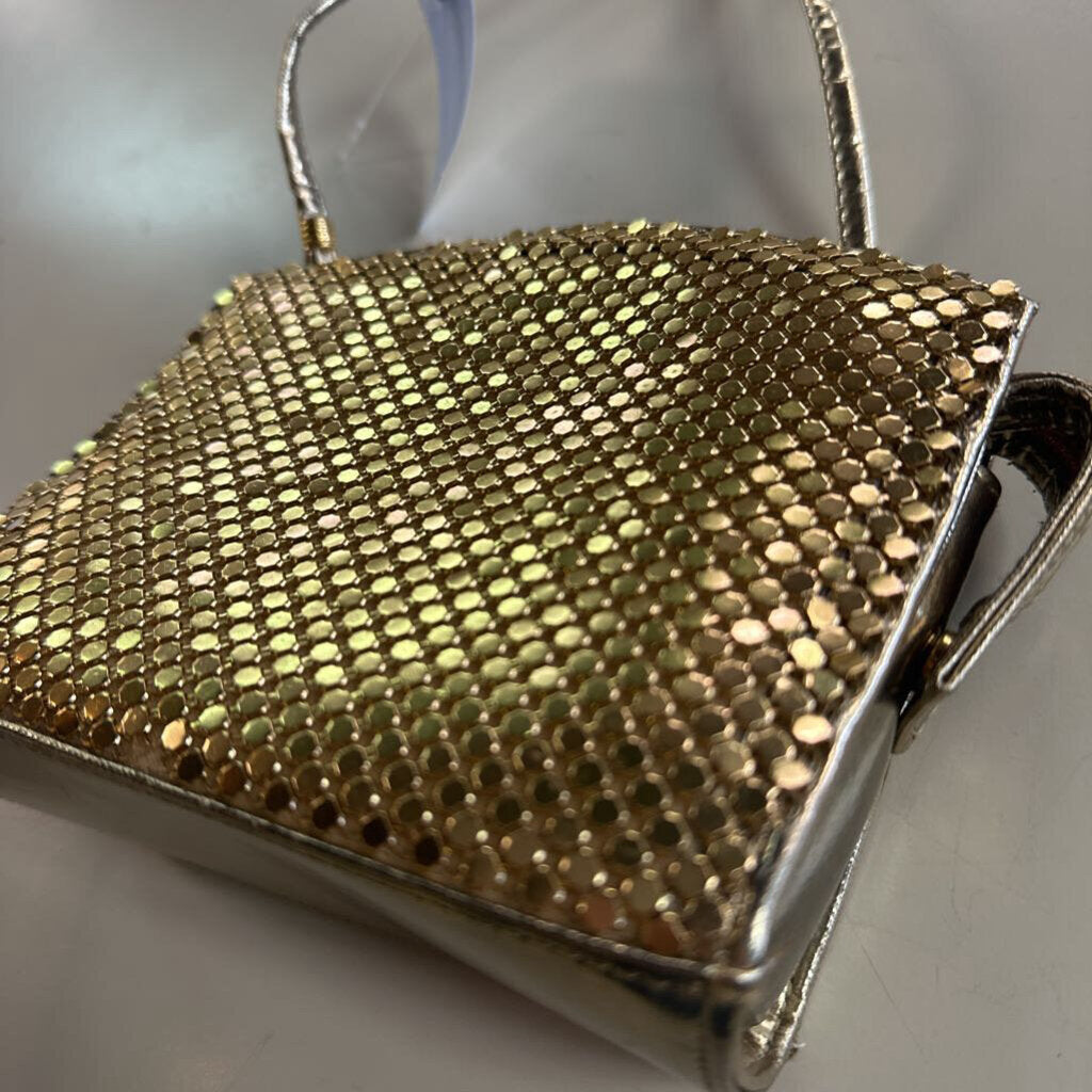 Whiting and Davis Small Gold Metal Mesh Purse