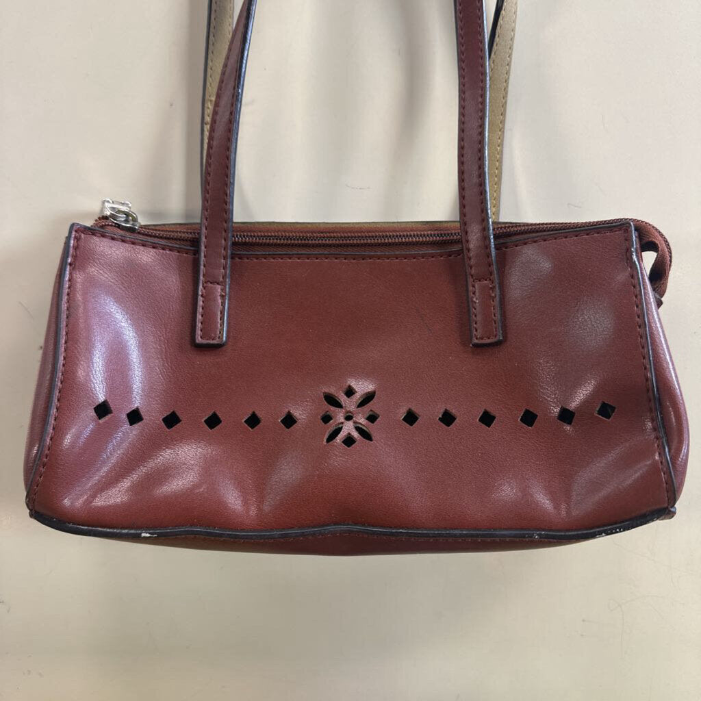 Mondani Brown Leather Laser Cut Small Purse