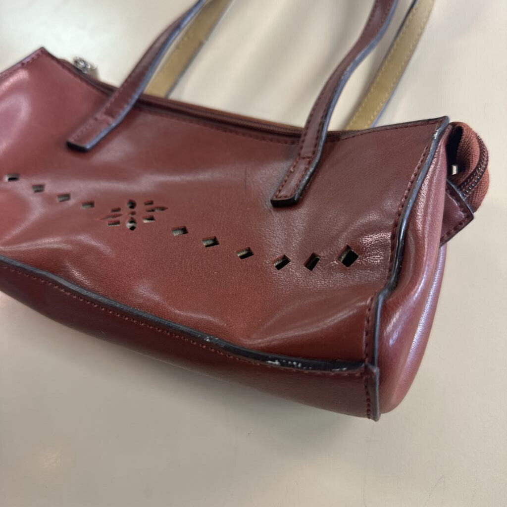 Mondani Brown Leather Laser Cut Small Purse