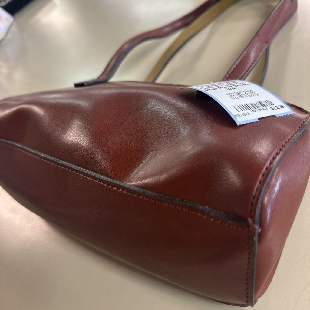 Mondani Brown Leather Laser Cut Small Purse