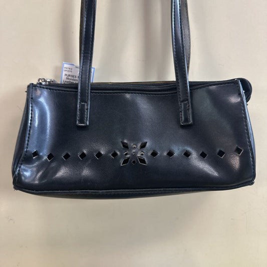 Mondani Black Leather Laser Cut Small Purse