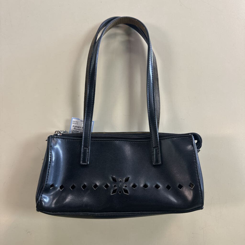 Mondani Black Leather Laser Cut Small Purse