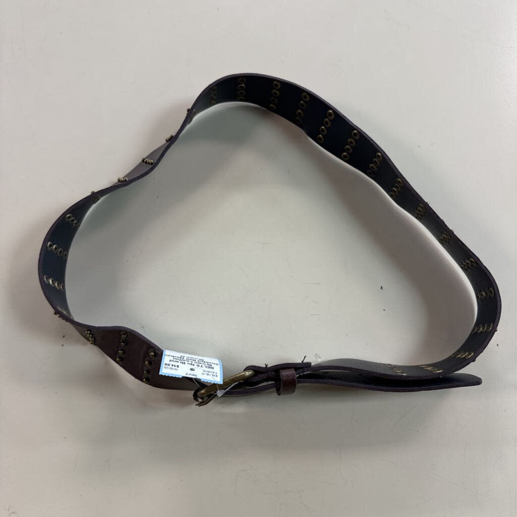 Brown Leather Studded Belt Medium