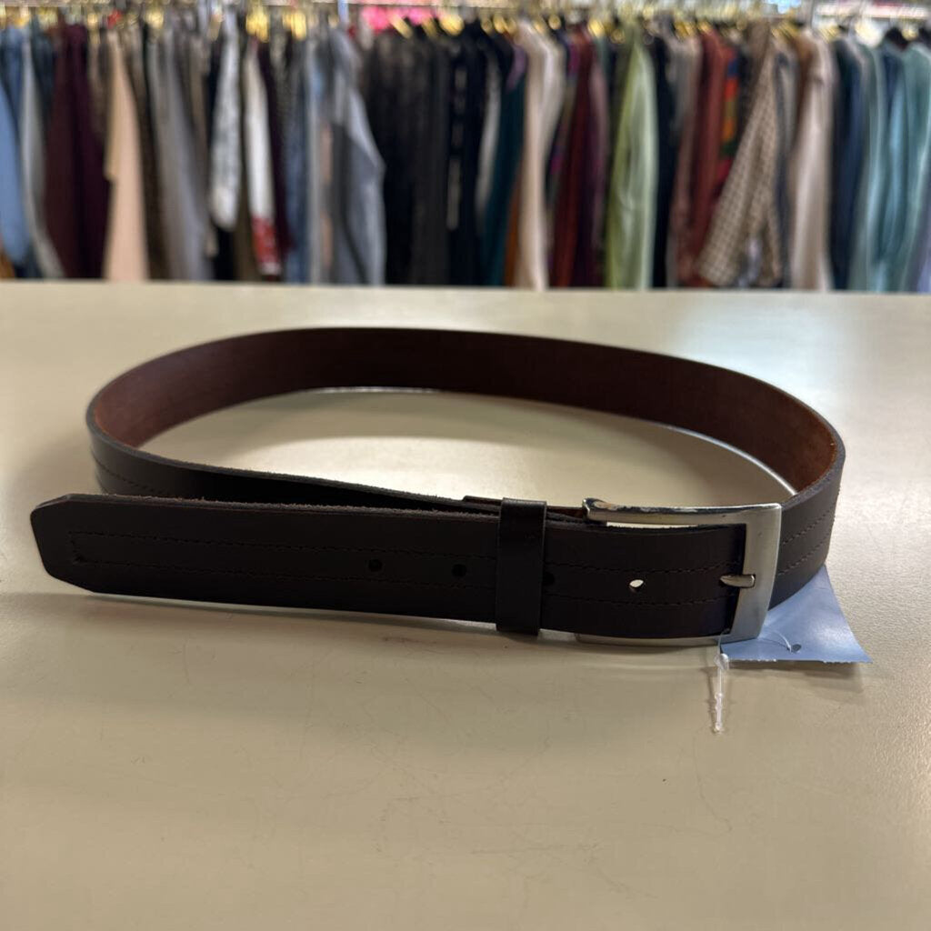 Dark Brown Leather Belt Medium
