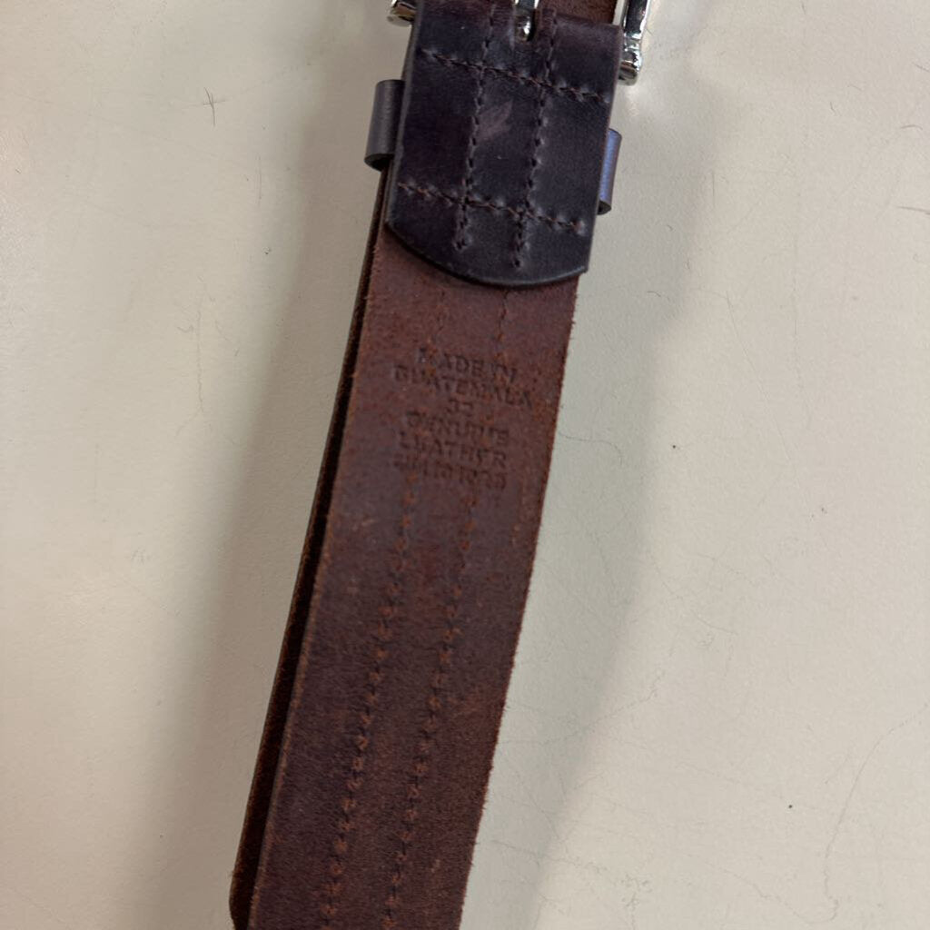 Dark Brown Leather Belt Medium