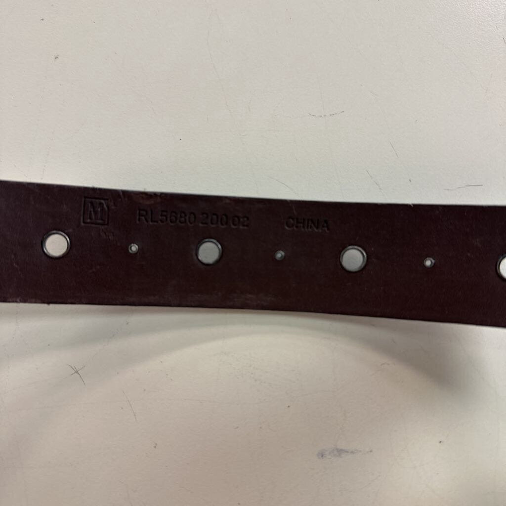 Relic Brown Leather/ Silver Studded Grommet Belt Medium