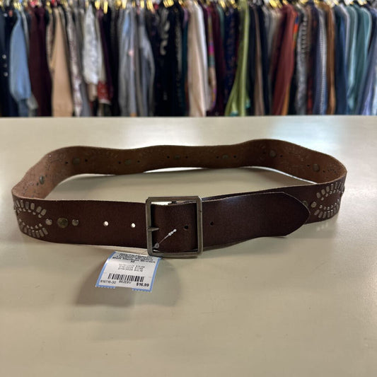 Hollister Brown Leather Studded Belt Medium