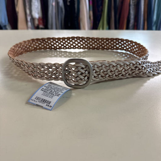 American Eagle White Woven Leather Silver Studded Belt Small/ Medium