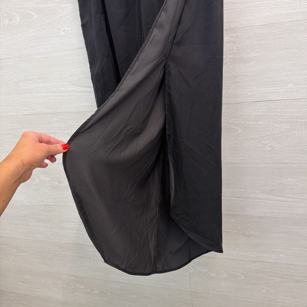 Up West Silky Side Slit Wide Leg Pants Medium