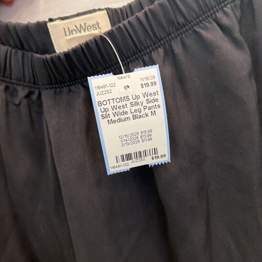Up West Silky Side Slit Wide Leg Pants Medium