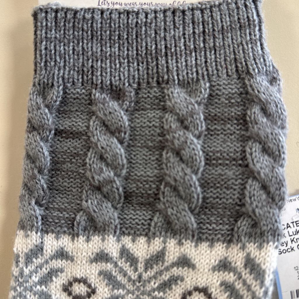 MukLuks Grey Knit Print Boot Sock