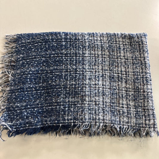 Navy/ Cream/ Brown Fringe Hem Scarf