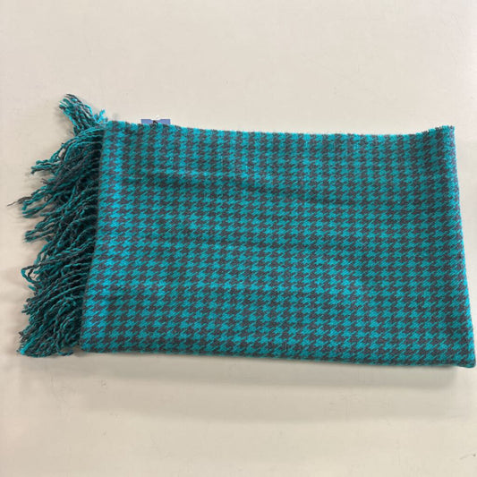 Teal/ Grey Houndstooth Print Scarf