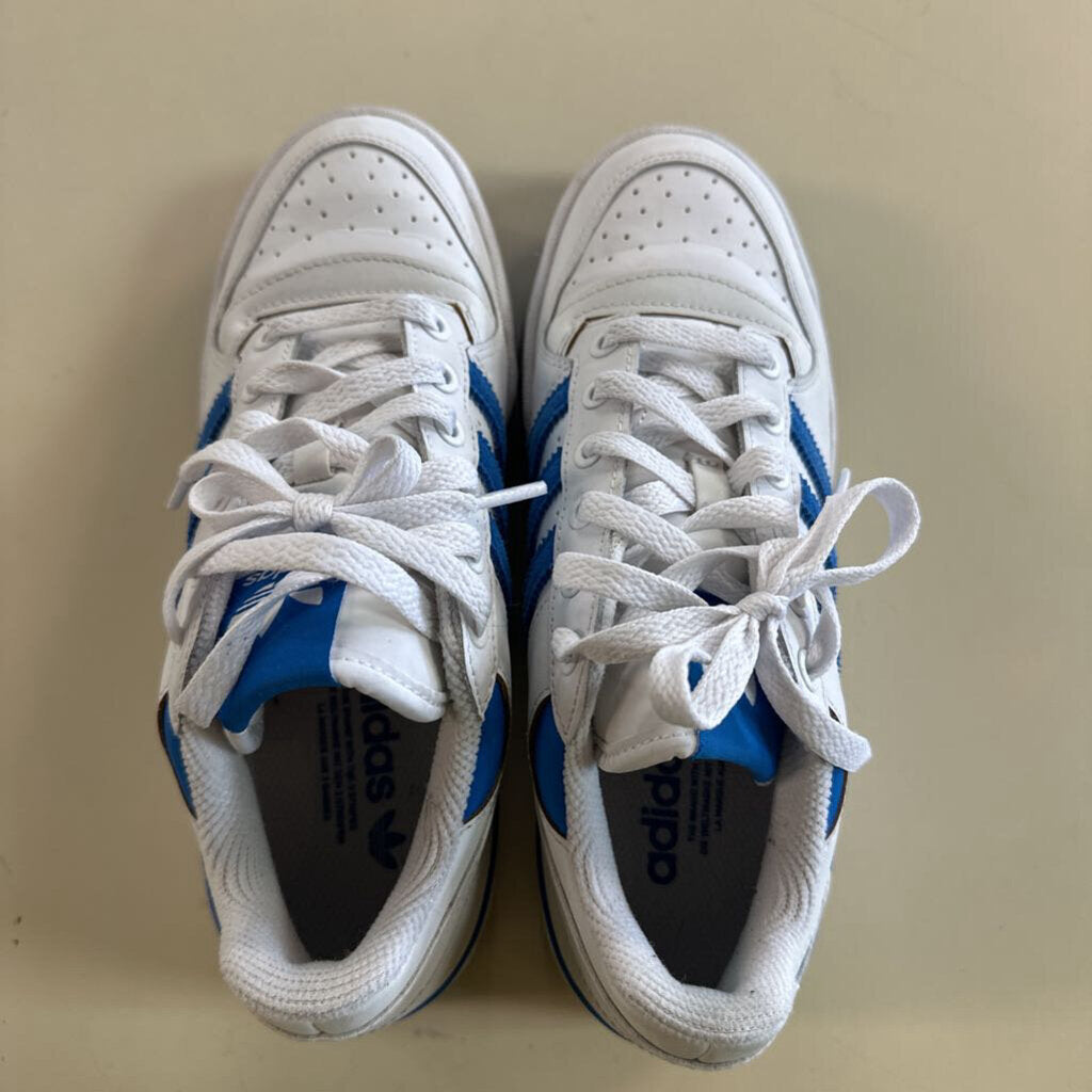 Adidas White/ Blue Forum Bold Stripes Sneakers 7.5