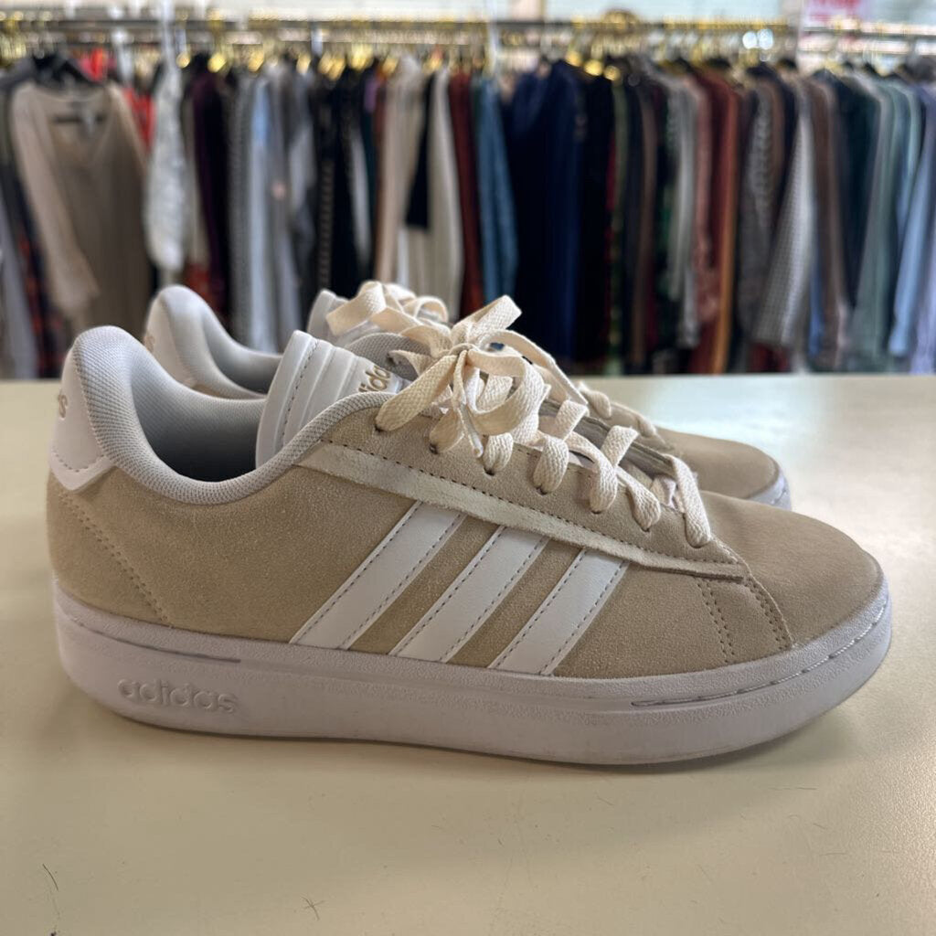 Adidas Beige/ White Grand Court Alpha Sneakers 7.5